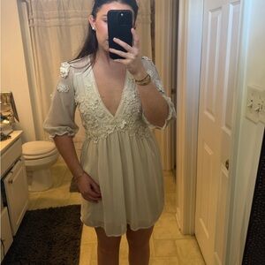 For Love and Lemons White Lace mini